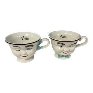 1996 Baileys Irish Cream Winking Face Mugs Pair – Limited Edition Advertising Cu
